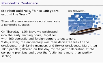 Steinhoff 100 years of cold rolls production